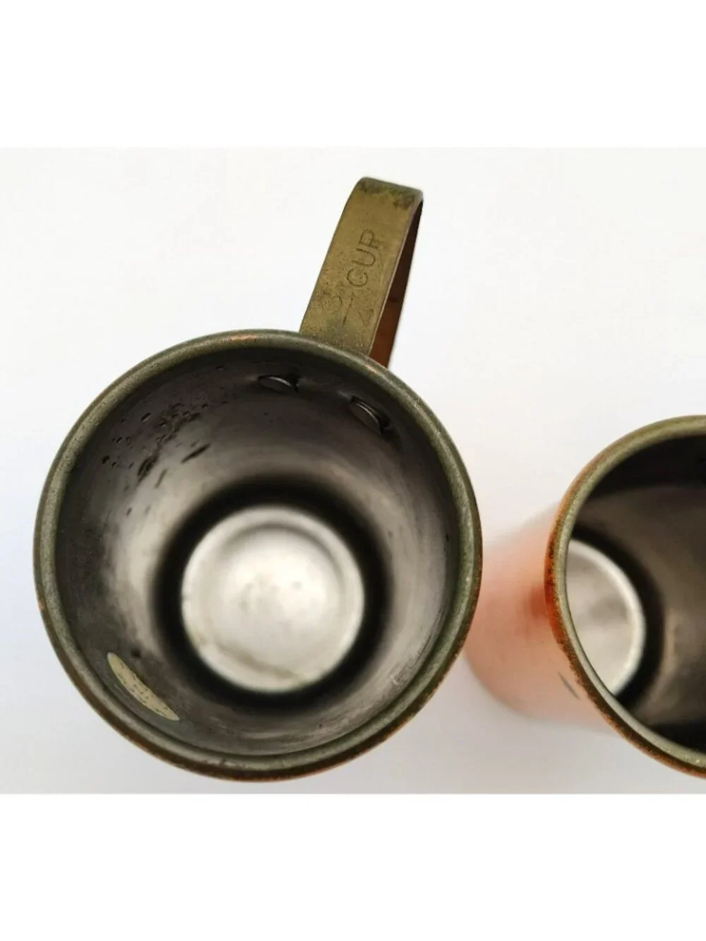 Measuring Cups Copper Tone Rustic Kitchen Vintage Utensil Set 3pc 1 1/2 1/4